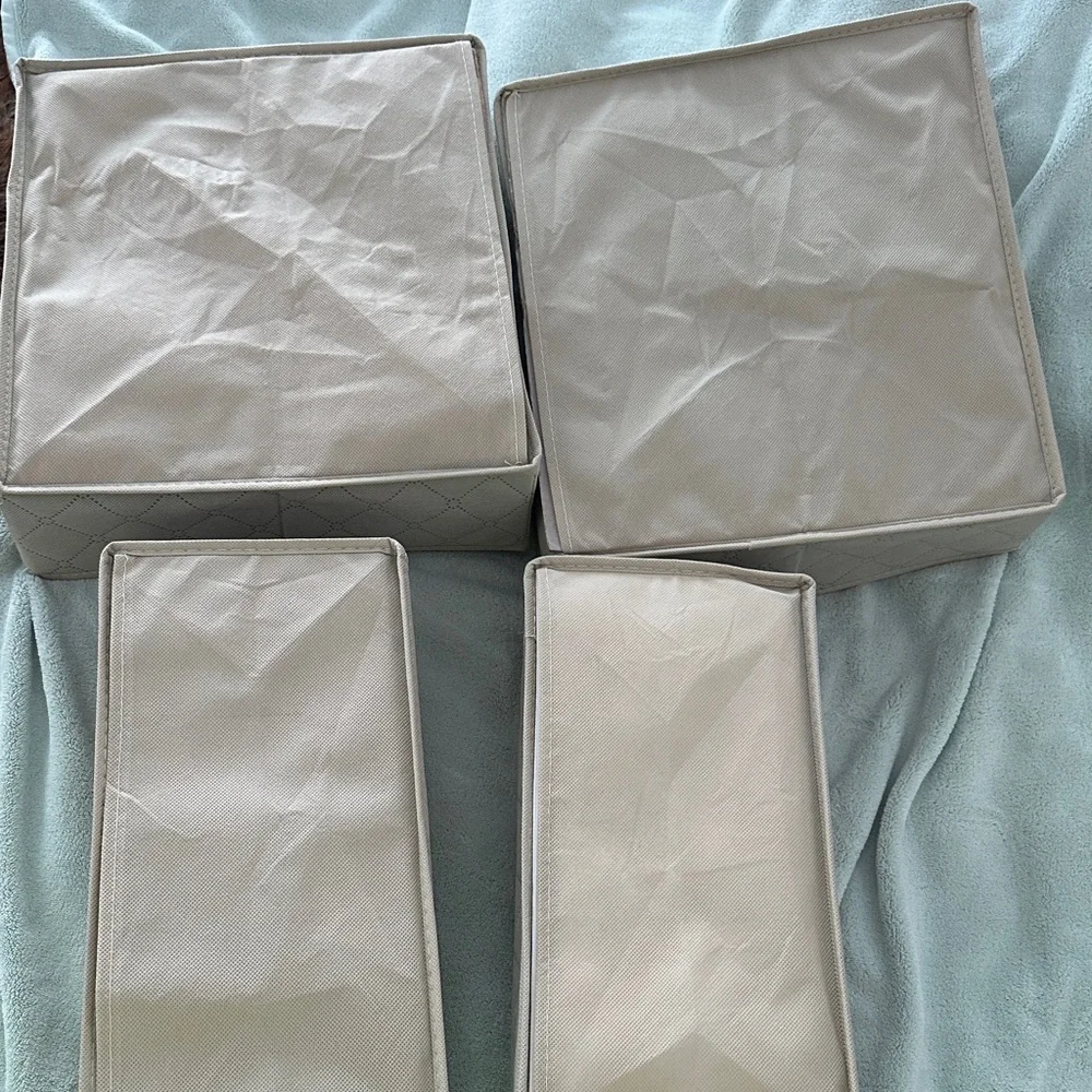 Beige Closet /Drawer Organizer Set (4 Pieces)